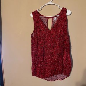 Red floral tank